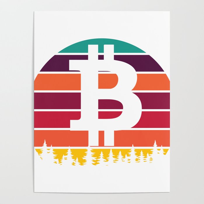 Colorful Bitcoin Design Poster