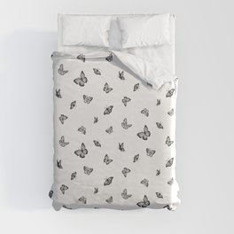 Black and White Butterflies Duvet Cover