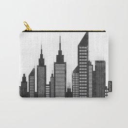 Modern City Buildings And Skyscrapers Sketch, New York Skyline, Wall Art Poster Decor, New York City Carry-All Pouch