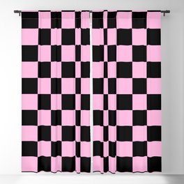 Checkered (Black & Pink Pattern) Blackout Curtain