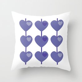 Always In My Heart - Heart Strings - Very Peri Pantone Color of the Year Throw Pillow