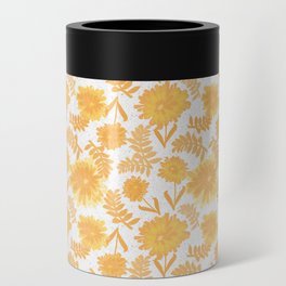 Mountain Dandelion White Textured Pattern Can Cooler