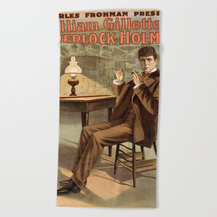 Sherlock Holmes vintage poster art Beach Towel