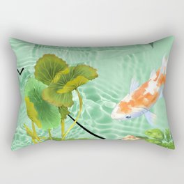 Japanese Fish Pond Rectangular Pillow