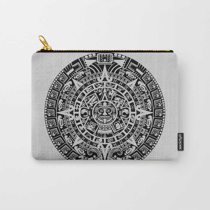 Mayan Calendar // Light Grey Carry-All Pouch