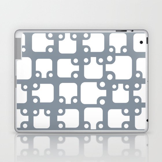 Mid Century Modern Abstract Pattern Slate Gray 2 Laptop & iPad Skin
