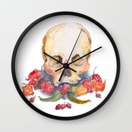 Skull and Peppers Wall Clock
