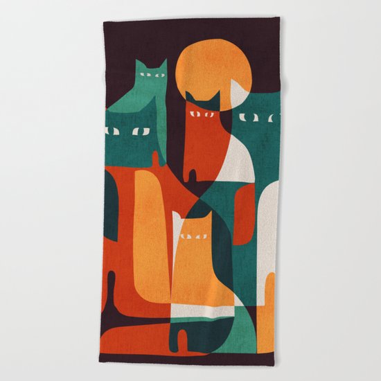 Cat Family Beach Towel