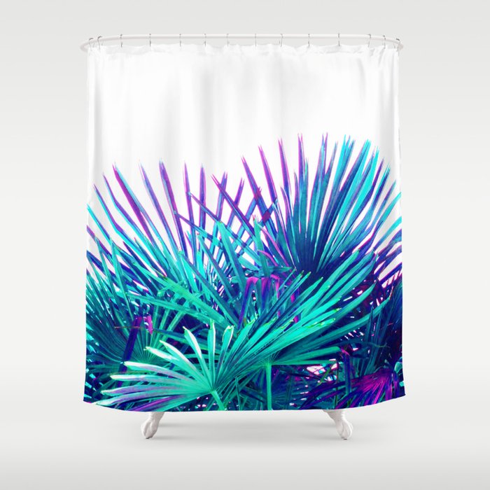 Cool Modern Teal Purple Gradient Artistic Palm Tree Tropical Plants Shower Curtain By Pink Water Society6 Cool Modern Teal Purple Gradient, Shower Curtain Purple Teal