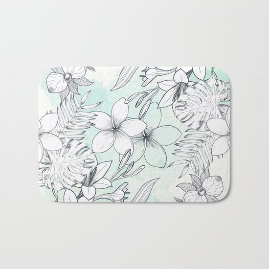 Floral Sketches Bath Mat