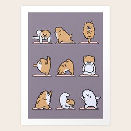 Pomeranian yoga Art Print Pomeranian yoga Art Print
