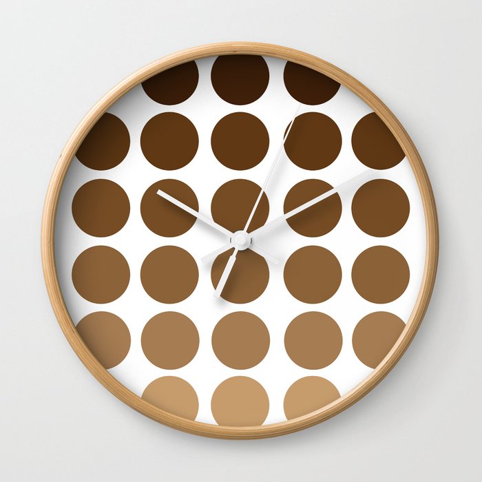 Monochrome Brown Circles Wall Clock