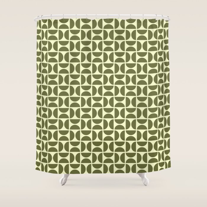 Half Circles Olive Shower Curtain By Thomandthali Society6