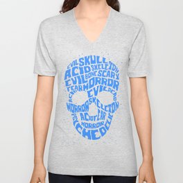 Acid skull V Neck T Shirt