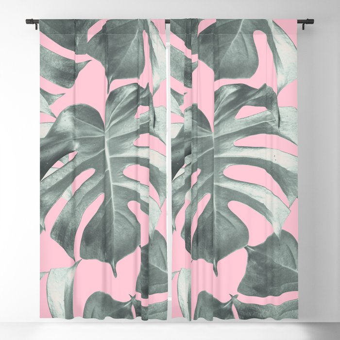 Tropical Monstera Leaves Dream #10 #tropical #decor #art #society6 Blackout Curtain