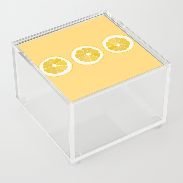 Citron - Lemon on Yellow Art Design Pattern  Acrylic Box