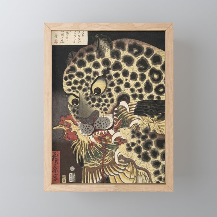 The Tiger of Ryōkoku by Hirokage by Utagawa Hirokage Framed Mini Art Print