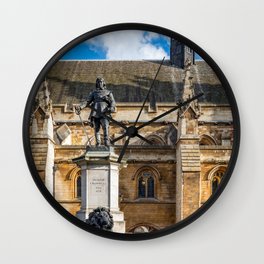 Oliver Cromwell Statue London Wall Clock | Londoncity, Adrianevans, City, Architecture, Bronzestatue, Photo, Londonlandmark, Parliament, London, Landmark 