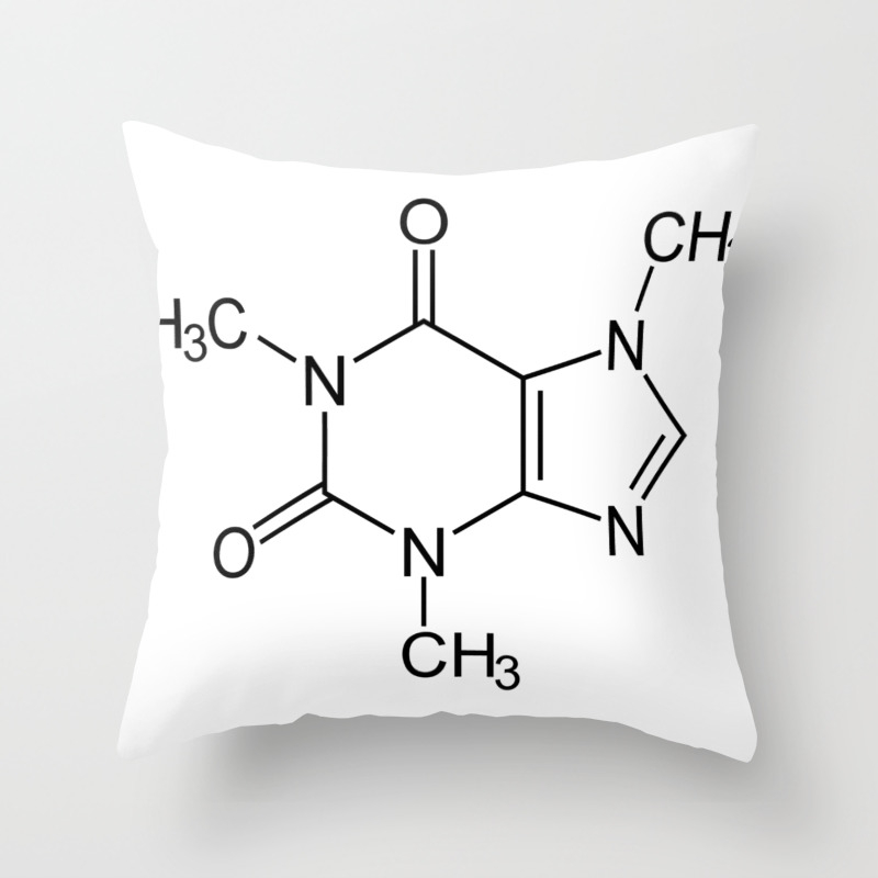 Caffeine Molecule Throw Pillow By Theteemachine Society6
