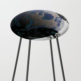 Abstract Blue Planet Counter Stool