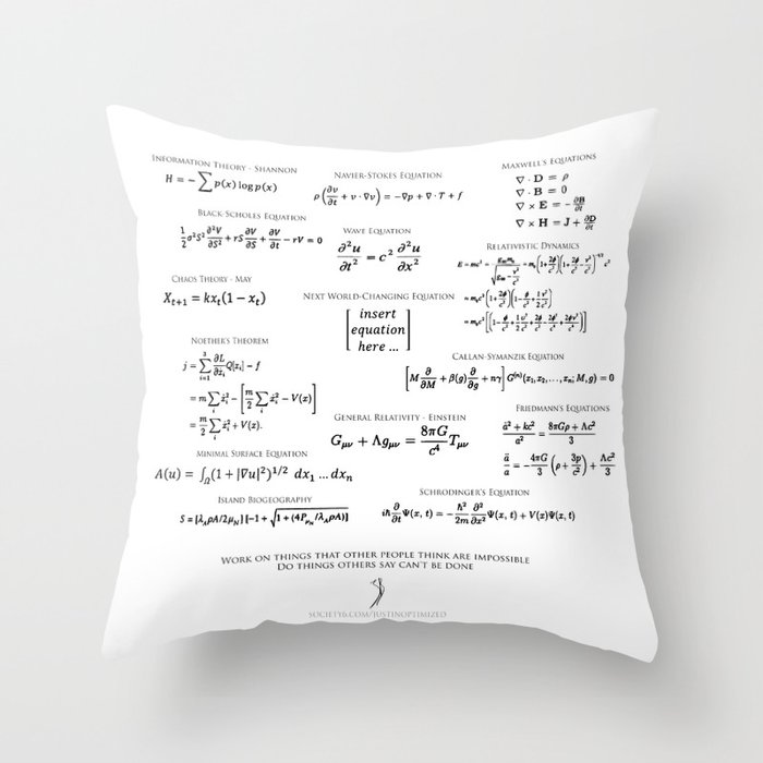 High-Math Inspiration 01 - Black Throw Pillow