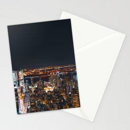 NYC Night Skyline | Photography in New York City Stationery Card