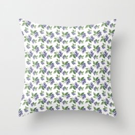 Watercolour blueberry pattern #s1 Throw Pillow