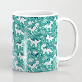 Dino Floral in Teal Green Mug