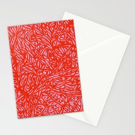 Summer Red Saffron - Abstract Botanical Nature Stationery Card