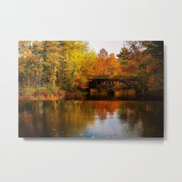 Massachusetts Covered Bridge in Autumn Metal Print | Autumnleaves, Berkshires, Autumn, Curated, Autumncolors, Sturbridge, Salem, Newengland, Photo, Massachusetts 