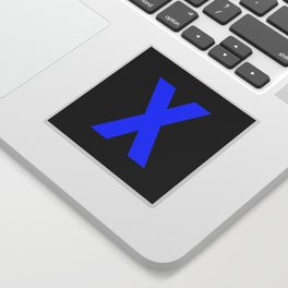 Letter X (Blue & Black) Sticker