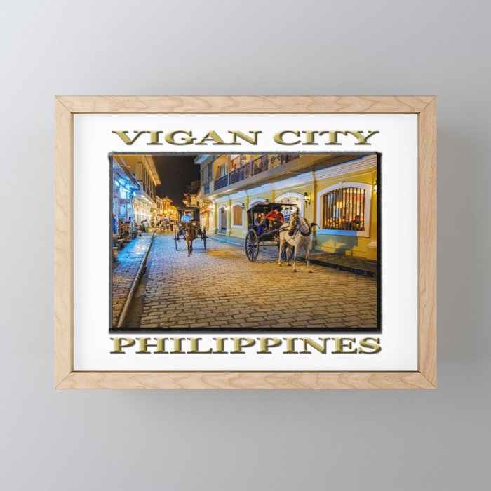 Vigan City, Philippines (poster edition) Framed Mini Art Print
