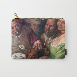 Vincenzo Campi - The Ricotta Eaters Carry-All Pouch | Carefree, Cream, Cheese, Spoon, Table, Meal, Eating, Illustration, Woman, Canvas 