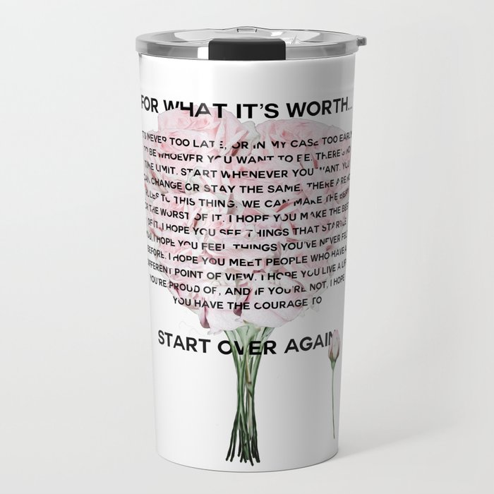 for what it's worth -  Fitzgerald life quote Travel Mug