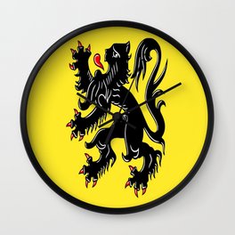 Flag of Flanders - Belgium,Belgian,vlaanderen,Vlaam,Oostende,Antwerpen,Gent,Beveren,Brussels,flamish Wall Clock