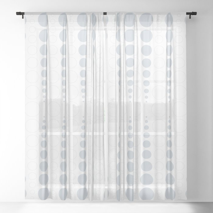 Up And Down Polka Dot Pattern In White And A Pale Icy Gray Sheer