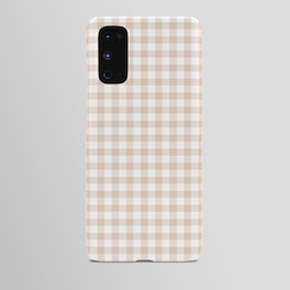 Beige Gingham Pattern Android Case