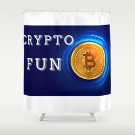Crypto fun currency  Shower Curtain