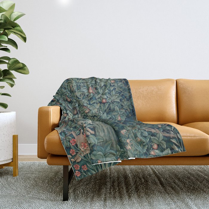 William Morris Greenery Tapestry Part 1 Throw Blanket