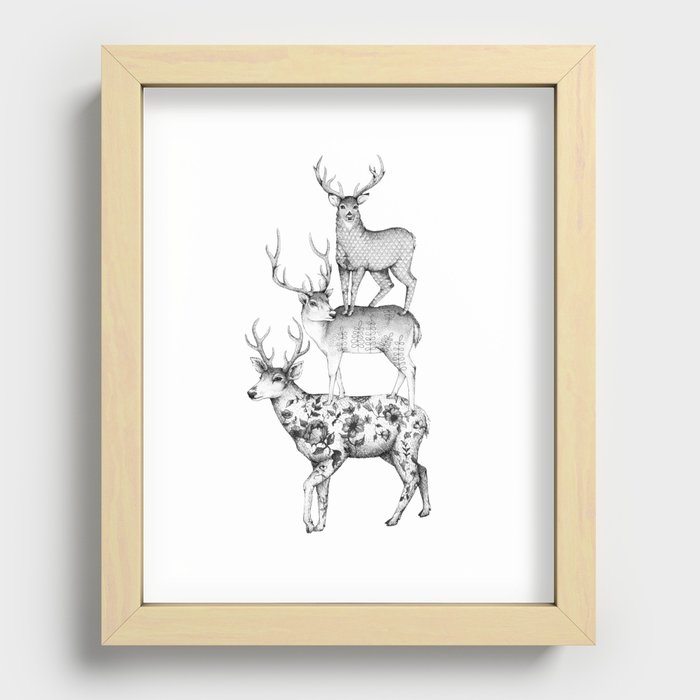 A pile of stags Recessed Framed Print
