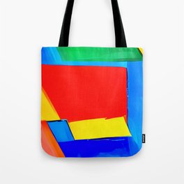 Primary Color Block Abstract Art Tote Bag