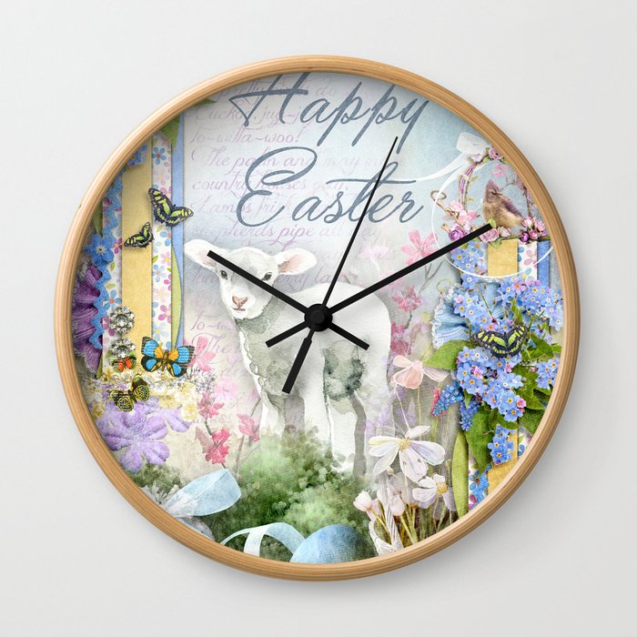Easter Lamb Wall Clock