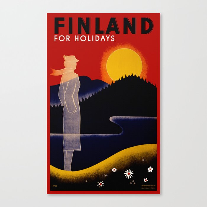 Vintage Finland Travel Canvas Print