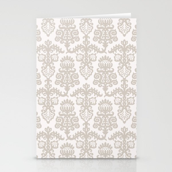 Strawberry Chandelier Pattern in beige and Linen White Stationery Cards