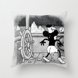 Steamboat Disaster Throw Pillow