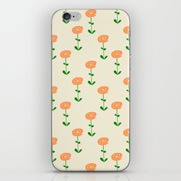 Orange Cream Rosebud Pattern iPhone Skin