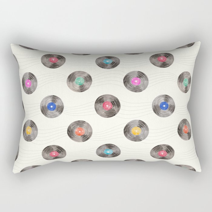 Colorful vinyl watercolors over cream background Rectangular Pillow