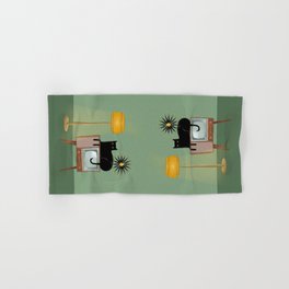 Mid Century TV Cat Hand & Bath Towel