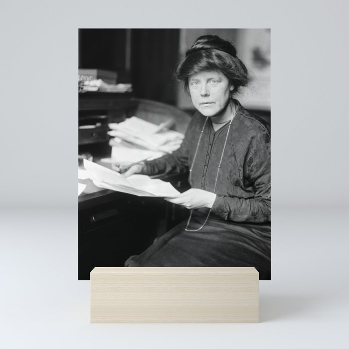 Suffragette Lucy Burns At Her Desk - 1913 Mini Art Print