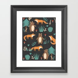 Woodland animals Framed Art Print